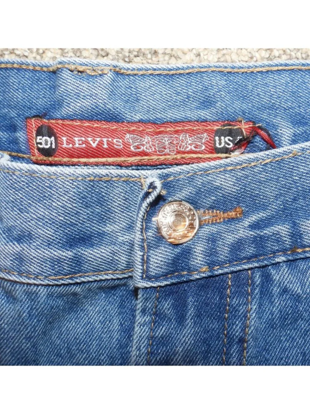 Vintage Levi's 501-0657 Sakura G S-36 Denim Blue Jeans Straight Made USA 36x28